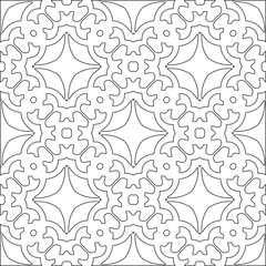 Abstract  background with figures from lines. Black and white texture for web page, textures, card, poster, fabric, textile. Monochrome pattern. Repeating design.