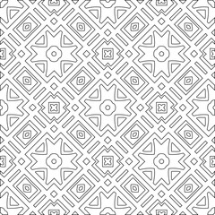 Abstract  background with figures from lines. Black and white texture for web page, textures, card, poster, fabric, textile. Monochrome pattern. Repeating design.