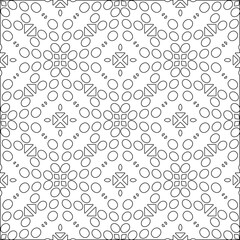 Abstract  background with figures from lines. Black and white texture for web page, textures, card, poster, fabric, textile. Monochrome pattern. Repeating design.