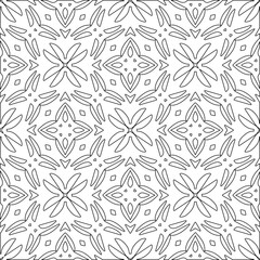 Abstract  background with figures from lines. Black and white texture for web page, textures, card, poster, fabric, textile. Monochrome pattern. Repeating design.