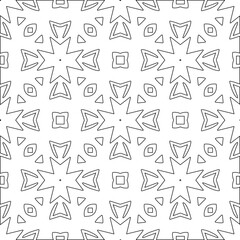 Abstract  background with figures from lines. Black and white texture for web page, textures, card, poster, fabric, textile. Monochrome pattern. Repeating design.