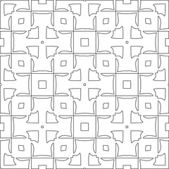 Abstract  background with figures from lines. Black and white texture for web page, textures, card, poster, fabric, textile. Monochrome pattern. Repeating design.