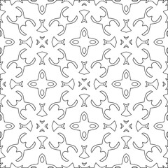 Abstract  background with figures from lines. Black and white texture for web page, textures, card, poster, fabric, textile. Monochrome pattern. Repeating design.