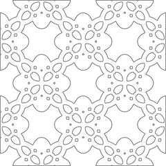 Abstract  background with figures from lines. Black and white texture for web page, textures, card, poster, fabric, textile. Monochrome pattern. Repeating design.