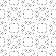 Abstract  background with figures from lines. Black and white texture for web page, textures, card, poster, fabric, textile. Monochrome pattern. Repeating design.