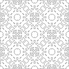 Abstract  background with figures from lines. Black and white texture for web page, textures, card, poster, fabric, textile. Monochrome pattern. Repeating design.