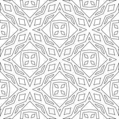 Abstract  background with figures from lines. Black and white texture for web page, textures, card, poster, fabric, textile. Monochrome pattern. Repeating design.