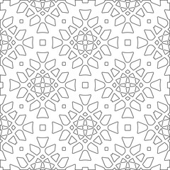 Abstract  background with figures from lines. Black and white texture for web page, textures, card, poster, fabric, textile. Monochrome pattern. Repeating design.