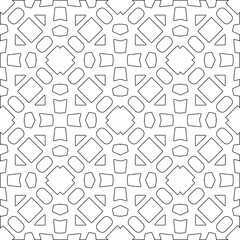 Abstract  background with figures from lines. Black and white texture for web page, textures, card, poster, fabric, textile. Monochrome pattern. Repeating design.