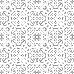 Abstract  background with figures from lines. Black and white texture for web page, textures, card, poster, fabric, textile. Monochrome pattern. Repeating design.