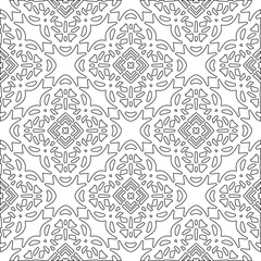 Fototapeta premium Abstract background with figures from lines. Black and white texture for web page, textures, card, poster, fabric, textile. Monochrome pattern. Repeating design.