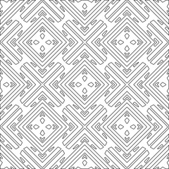 Abstract  background with figures from lines. Black and white texture for web page, textures, card, poster, fabric, textile. Monochrome pattern. Repeating design.