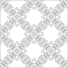 Abstract  background with figures from lines. Black and white texture for web page, textures, card, poster, fabric, textile. Monochrome pattern. Repeating design.