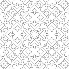 Abstract  background with figures from lines. Black and white texture for web page, textures, card, poster, fabric, textile. Monochrome pattern. Repeating design.