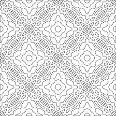 Abstract  background with figures from lines. Black and white texture for web page, textures, card, poster, fabric, textile. Monochrome pattern. Repeating design.