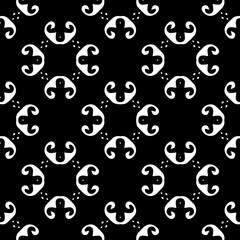 Black and white seamless pattern. Repeat pattern. Abstract background. Monochrome texture. Seamless texture for fashion, textile design,  on wall paper, wrapping paper, fabrics and home decor.