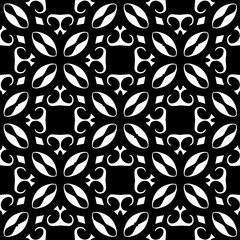Black and white seamless pattern. Repeat pattern. Abstract background. Monochrome texture. Seamless texture for fashion, textile design,  on wall paper, wrapping paper, fabrics and home decor.