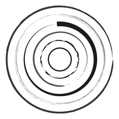 Decoration of an ink brush round. Vector illustration. EPS 10.