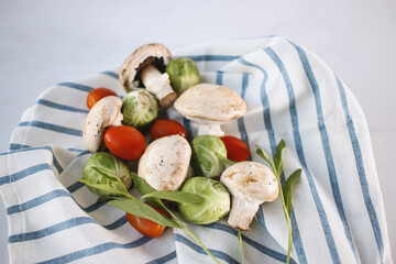 fresh salad with feta cheese