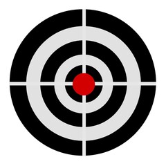 Shooting target icon isolated on white background