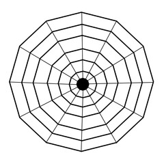 Cobweb house icon with twelve sides or called dodecagon