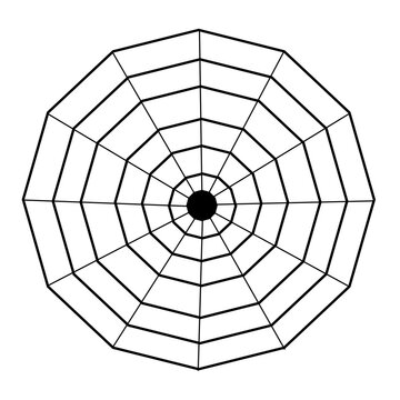 Cobweb house icon with twelve sides or called dodecagon