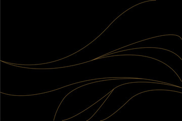 Abstract of spline pattern. Design Vintage style with japanese wave of water surface and ocean gold on black. Design print for illustration, textile and background. Set 6