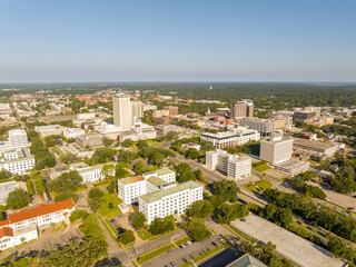 Fototapeta premium Aerial photo Downtown Tallahassee FL circa 2023