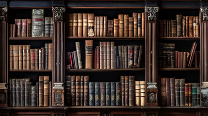古びた洋書の本棚