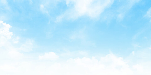 Sky Nature Landscape Background. Blue sky with light clouds. Wide summer sky backdrop