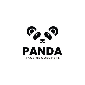 panda silhouette logo design