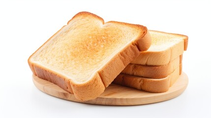 toasted bread isolated on white background generative AI