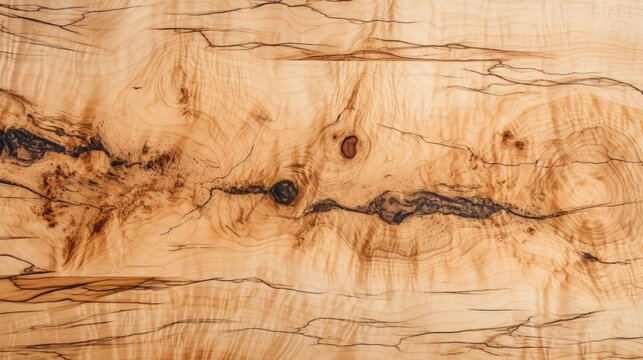 spalted maple texture, with unique and distinctive black lines sought after wood generative AI