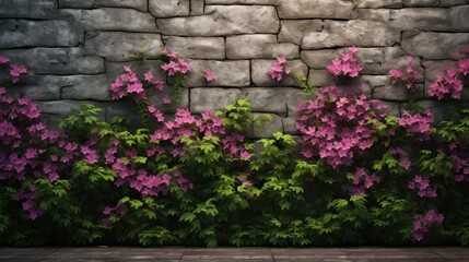 Fototapeta na wymiar Design template for garden wall