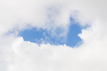 White clouds and blue sky