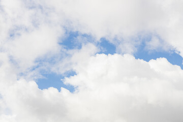 White and grey clouds and blue sky