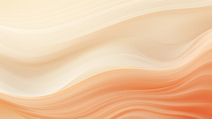 Abstract Sandstone Strata Background - Pale Cream and Orange Waves Wallpaper - Generative AI - obrazy, fototapety, plakaty