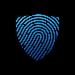 fingerprint security technology logo, clean, premium