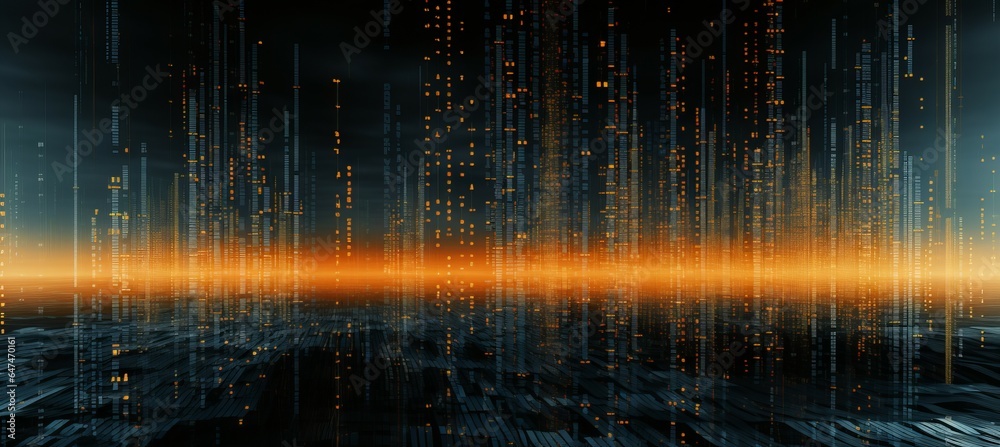 Aufkleber Matrix data science technology background. Generative AI technology.

