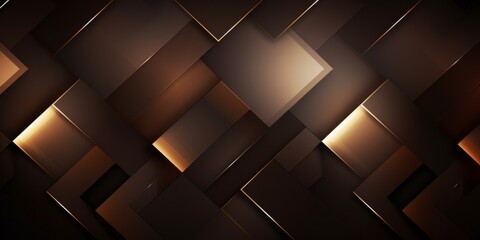 Brown Creative Abstract Geometric Wallpaper. Display graphic. Computer Screen Digiral Art. Abstract Bright Surface Geometrical Horizontal Background. Ai Generated Vibrant Texture Pattern.