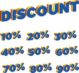 3D discount numbers blue and gold
