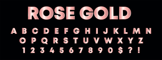 Rose gold alphabet letters