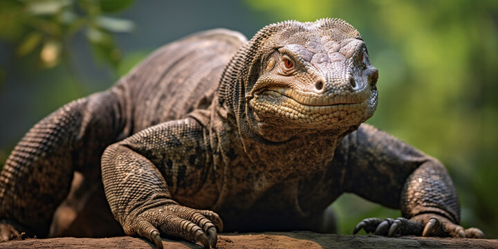 photo illustration of a Komodo dragon in a swamp