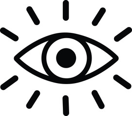 Eye icon thin line for web and mobile, modern minimalistic flat design. Eyesight symbol. Retina scan eye icon. black icon isolated on transparent background. - obrazy, fototapety, plakaty