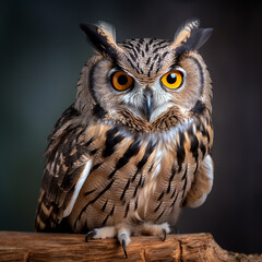 photo of an owl staring intently