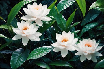 white lilies in a garden