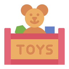 Toy box flat icon