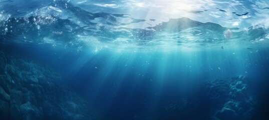 Shiny seabed underwater. Generative AI technology.