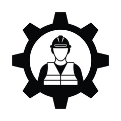 Construction worker, builder icon vector on trendy design