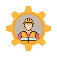 Construction worker, builder icon vector on trendy design